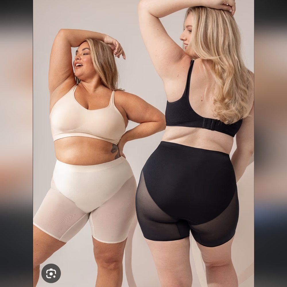 Shapermint Cream Shapewear Shorts NWT Empower Mesh XL